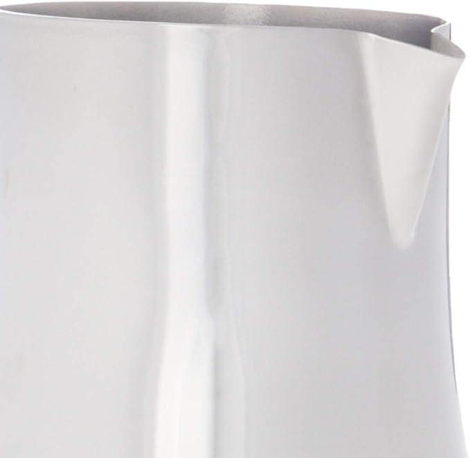 De'Longhi Stainless Steel Milk Frothing Pitcher, 12 ounce (350 ml), 12 oz & DeLonghi Double Walled Thermo Latte Glasses, Set of 2, 2 Count (Pack of 1), Clear