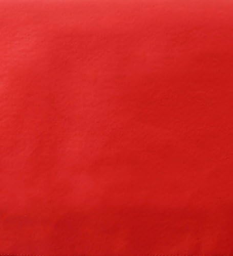 Yourtablecloth Heavy Duty Vinyl Round Fitted Tablecloth (Table Cover) with Flannel Backing Vibrant Colors Elasticized Tablecloth Great for Indoor and Outdoor Dining and Playing Cards 36” Ruby Red