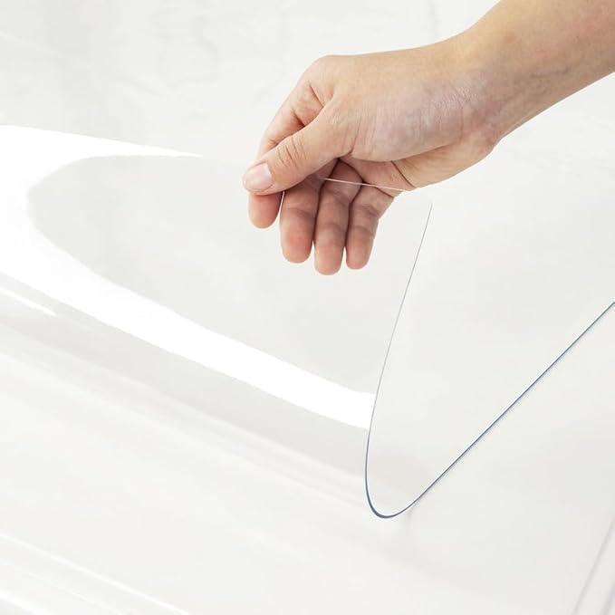 Warmstar Clear Table Cover Protector 40 x 78 Inch,1.5mm Thick Plastic Table Cover Rectangle,PVC Clear Table Protector,Desk Protector Mat for Kitchen, Dresser, Writing Desk，Dining Room Table