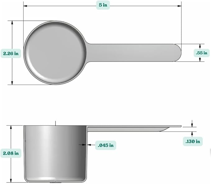 1/2 Cup (4 Oz. | 118.4 mL) Long Handle Scoop for Measuring Coffee, Pet Food, Grains, Protein, Spices and Other Dry Goods (Pack of 100)