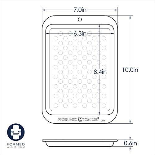 Nordic Ware Naturals Compact Crisping Tray - Natural Uncoated Aluminum, Toaster Oven and Broiler Safe
