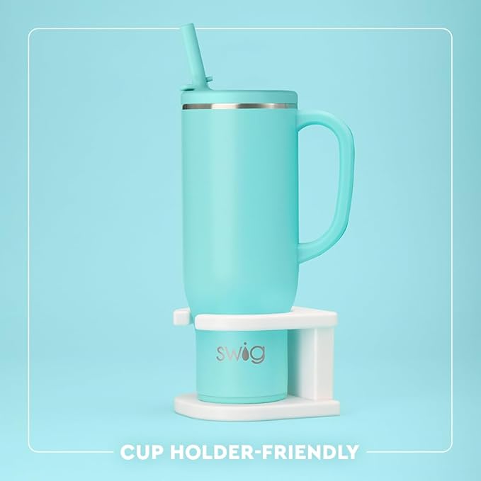 Swig Life 30oz Mega Mug, 30oz Tumbler with Handle and Straw, Large Insulated Tumblers, Cup Holder Friendly Travel Mug, Stainless Steel 30 oz Tumbler, Reusable Insulated Water Bottle (Pagoda Paradise)
