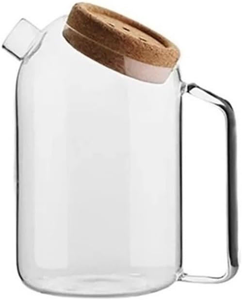 Pitcher Creative Glass Water Jug Teapot Heat Resistant Cold Juice Bottle with Cork Lid Juice Iced Tea Drink Pitcher Water Pitcher(Large)
