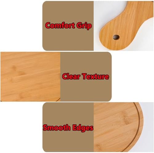 Pizza Serving Board Tray Set of 8, Wooden Lightweight Handles, Up to 13 Inches, Pizza Making Storage, Perfect for Parties and Gatherings,Light Brown,9inch