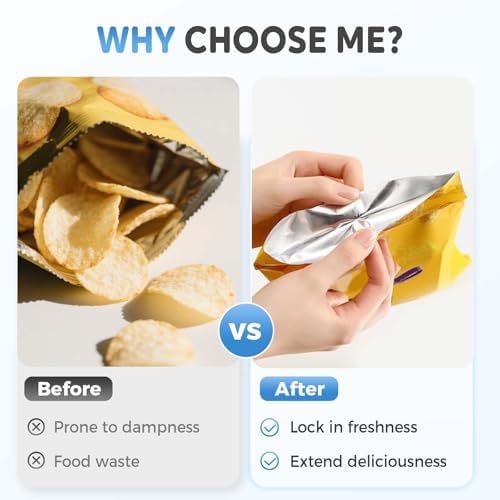 2-in-1 Mini Bag Sealer & Cutter, Rechargeable Portable Snack Bag Resealer with Magnet, Heat Seal Food Storage for Chips & Snacks - 2 Pack (White)