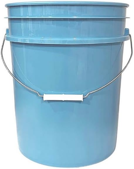 House Naturals 5 Gallon Premium HPDE Plastic Bucket Without The lid - Made in USA Food Grade Container, BPA Free All Purpose Pail (5, Light Blue)