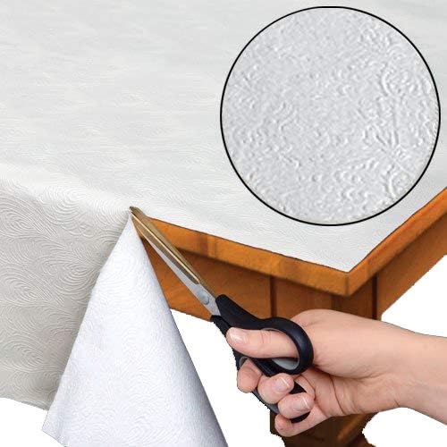 Home Bargains Plus Quilted Heavy Duty Table Pad Protector with Flannel Backing, Cut to Fit, Heat Resistant, Wipe Clean, Protects Table from Spills and Scratches, White, 52” x 90” Rectangle