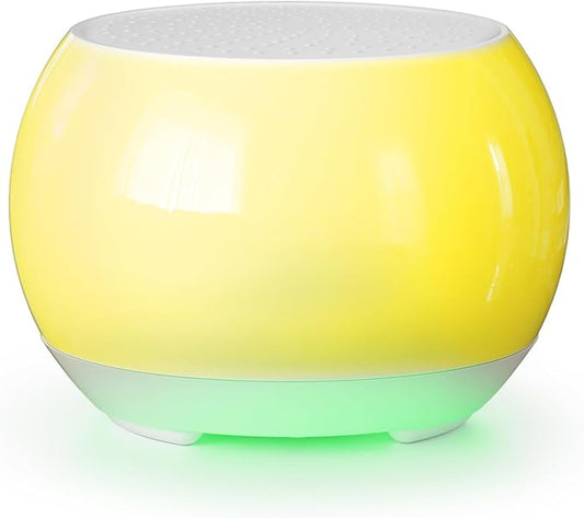 Bluetooth Speaker with Ceramic Body for Meditation & Yoga, Sound Therapy Machine for Stress Relief, Sleep Aid and Focus, Deep Bass, Louder Volume, Light Effect for Boxing Breathing (Yellow)