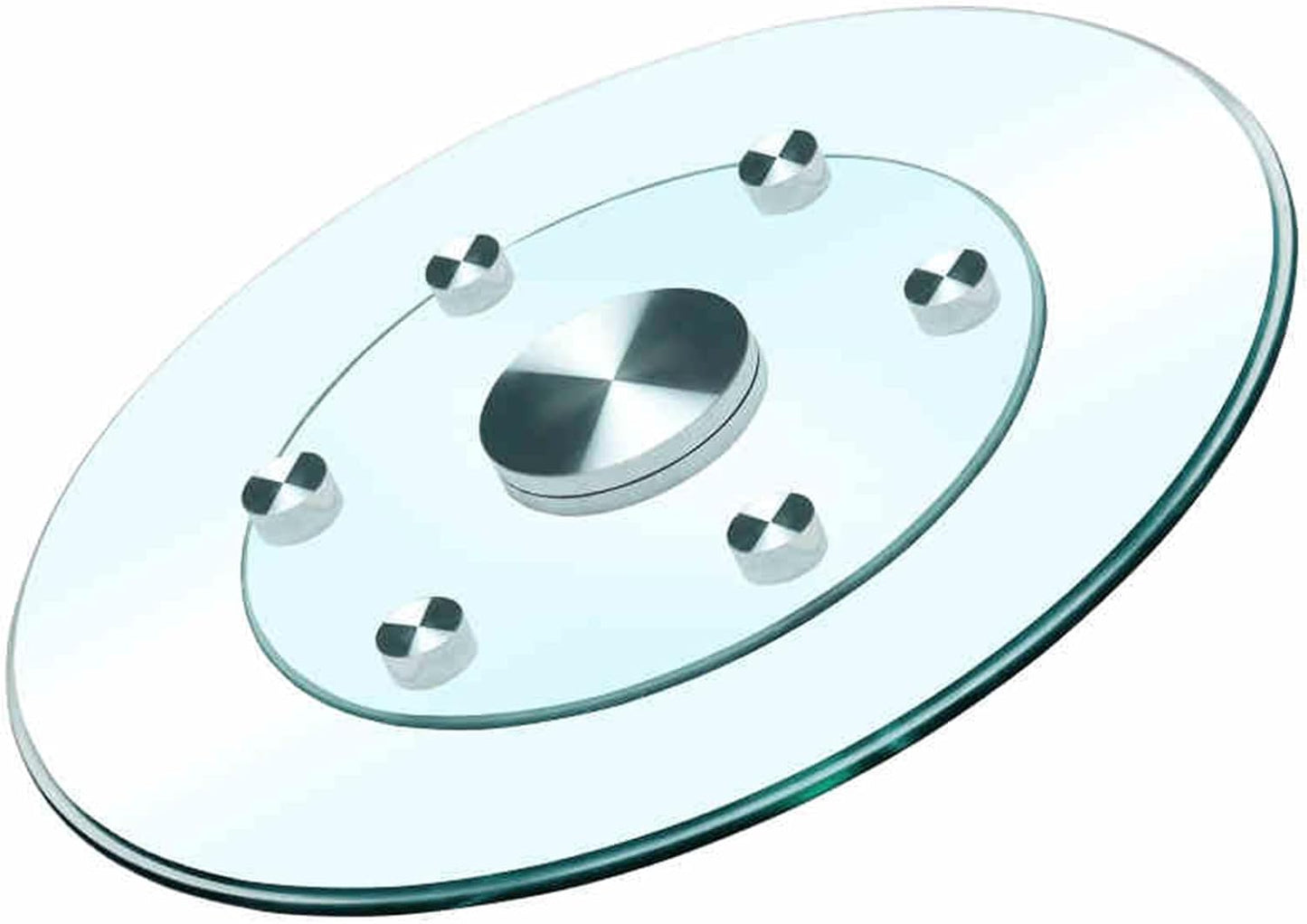 31" Large Lazy Susan Glass Turntable for Dining Table, Kitchen Round Clear Tabletop Rotating Tray with Swivel Assist System, Spin Table Centerpiece for Party, Wedding