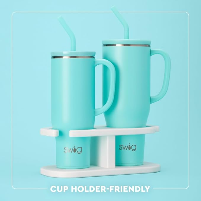 Swig Life 30oz Mega Mug, 30 oz Tumbler with Handle and Straw, Cup Holder Friendly, Dishwasher Safe, Extra Large Insulated Tumbler, Stainless Steel Water Bottle (Fresh Cut)