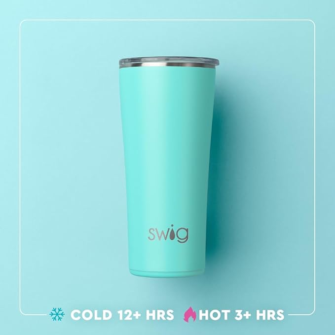 Swig Life 22oz Insulated Tumbler, Travel Coffee Tumbler with Lid, Cup Holder Friendly Travel Coffee Mug, Stainless Steel (Christmas Crew)