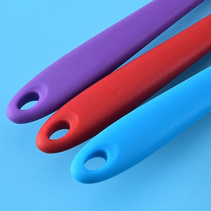 2Pack Small Silicone Turner High Heat Resistant Slotted Spatula for Fish, Eggs, Pancakes and More (8.2 IN, Red)