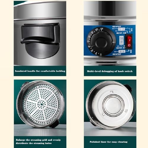 3-Tier Stainless Steel Electric Food Steamer, Automatic Heating, Ideal for Healthy Cooking, Meal Prep, and Quick Breakfasts - Perfect for Home Chefs