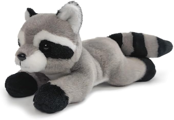 Raccoon Stuffed Animal for Kids,8 inch Realistic Animal Plush Toy Lying Down Posture Animals,Plush for Boys Girls Adult Birthday Hug Teaching(S-Raccoon)