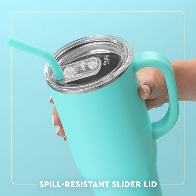 Swig Life 40oz Mega Mug, 40 oz Tumbler with Handle and Straw, Cup Holder Friendly, Dishwasher Safe, Extra Large Insulated Tumbler, Stainless Steel (Moon Shine)