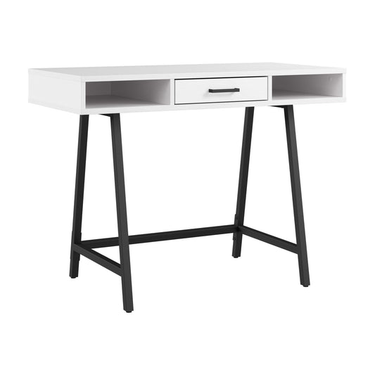 Bush Furniture Steele 40W Writing Desk in Pure White Oak | Computer Table for Home Office Workspace
