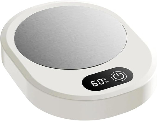 Amagogo Electric Beverage Warmer Plate Portable,Smart Coffee Heater with 4 Temperature Settings for Office Home, White