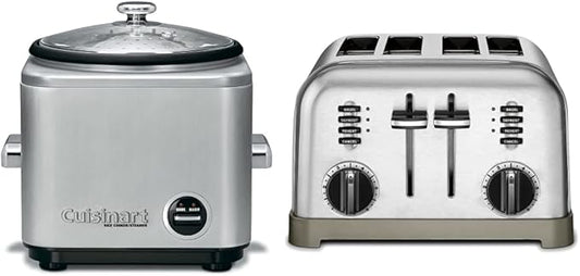 Cuisinart 8-Cup Rice Cooker and 4 Slice Toaster Oven, Brushed Stainless