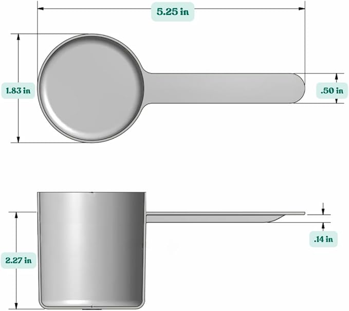 82 mL (82 CC | 2.77 Oz.) Long Handle Scoop for Measuring Coffee, Pet Food, Grains, Protein, Spices and Other Dry Goods (Pack of 1)