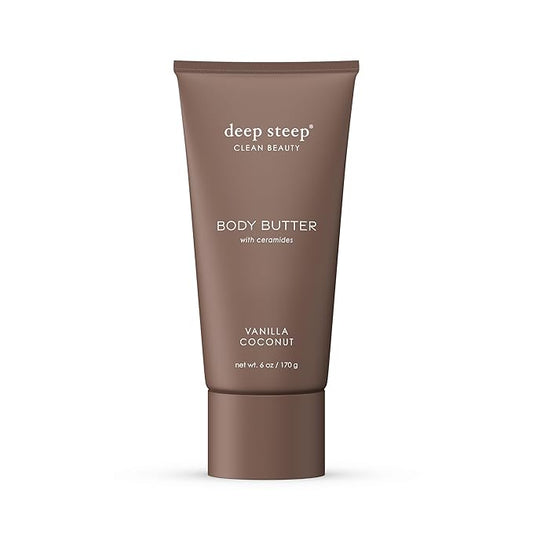 Deep Steep Body Butter with Ceramides for Intense Moisture 6oz (6 Ounces (Pack of 1), Vanilla Coconut)