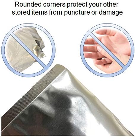 PackFreshUSA: 5 MIL Silver/Clear Stand Up Pouch Bags - Professional Flexible Packaging - Resealable - Seal-Top - Heat-Sealable - Hang Hole - Tear Notch -Large 6x9.5x3.5-100 Pack
