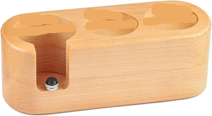 Walnut Wood Coffee Filter Holder, Espresso Tamper Mat Stand, Coffee Maker Support Base Rack, Barista Accessories(Gold)