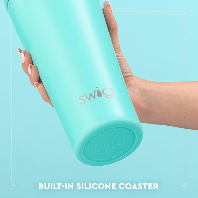 Swig Life 32oz Straw Tumbler, Travel Coffee Tumbler with Lid, Cup Holder Friendly Travel Coffee Mug, Stainless Steel, 32 oz Reusable Insulated Coffee Mug (Saturdays In Fayetteville)