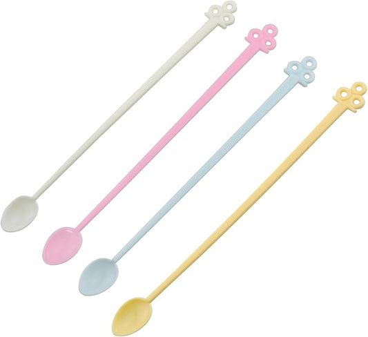 30PCS 5Inch Mini Plastic Coffee Stirrers Colourful Disposable Drink Stirrers Yoghurt Jam Spoons Multi Colour Assortment For Tea Honey Milk Cocktails