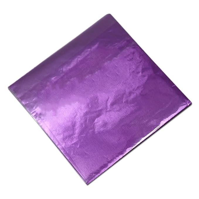 PABCK 500 Pcs 5 Colors Chocolate Candy Wrappers Aluminium Foil Wrapping Papers Square Sweets Lolly Paper Food Tin Foil Wrapper for Candy Packaging Decoration (4.7x4.7 inches)