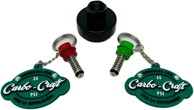 Kombucha.com Carbo-Caps: The Swingtop Slayer and Ultimate Carbonation System for Craft Beer & Kombucha Home Brewing. Viva La Revolución! (65 psi (High Carbonation), 12 Carbo-Caps + PRVs)