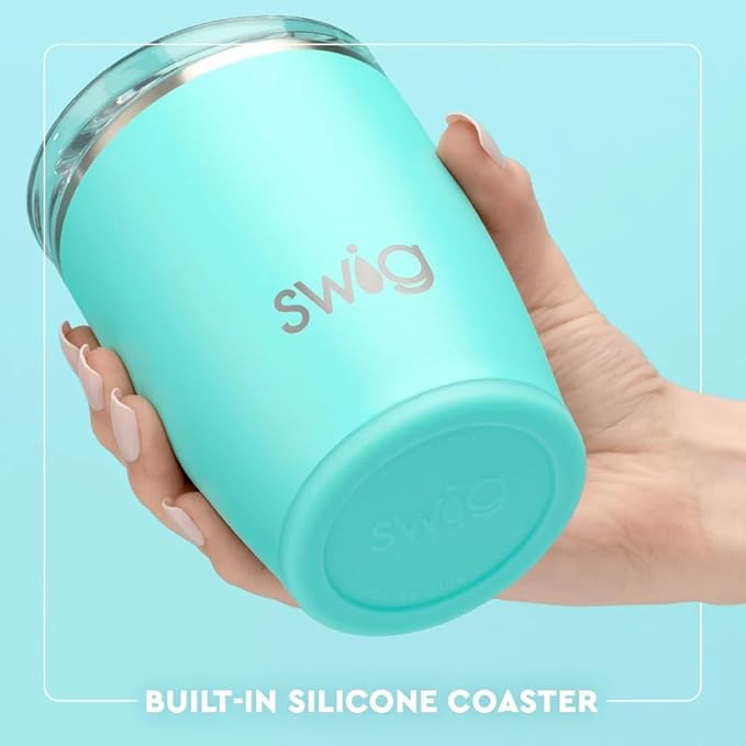 Swig Life 12oz Insulated Tumbler, Travel Coffee Tumbler with Lid, Cup Holder Friendly Travel Coffee Mug, Stainless Steel, 12 oz Reusable Insulated Coffee Mug (Saturdays in Oxford)