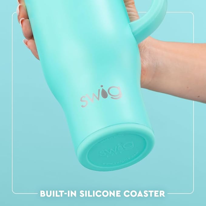 Swig Life 30oz Mega Mug, 30oz Tumbler with Handle and Straw, Large Insulated Tumblers, Cup Holder Friendly Travel Mug, Stainless Steel 30 oz Tumbler, Reusable Insulated Water Bottle (Santa's Scrubs)