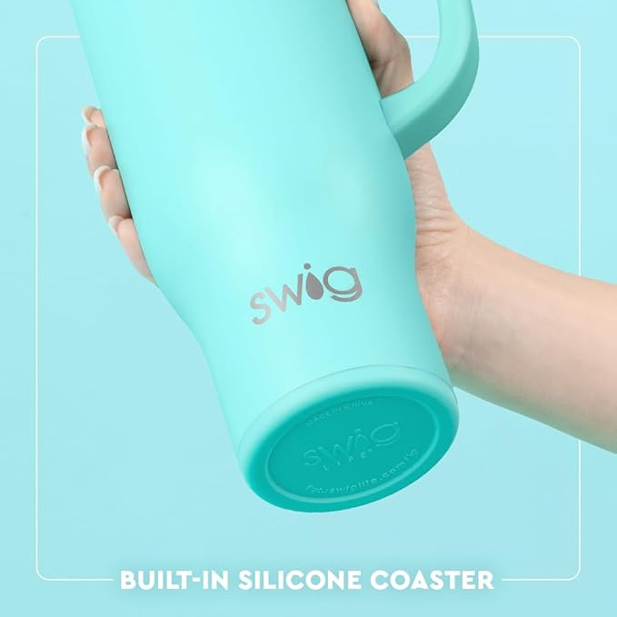 Swig Life 30oz Mega Mug, 30oz Tumbler with Handle and Straw, Large Insulated Tumblers, Cup Holder Friendly Travel Mug, Stainless Steel 30 oz Tumbler, Reusable Insulated Water Bottle (Giddy Up)