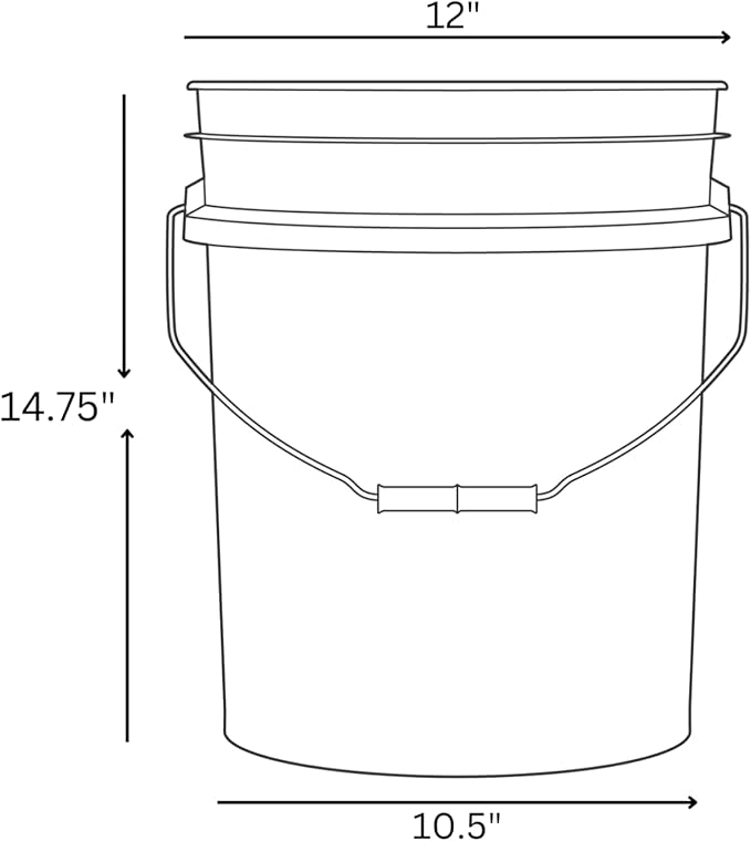 House Naturals 5 Gallon Premium HPDE Plastic Bucket - Made in USA Food Grade Storage Container, BPA Free All Purpose Pail (1, Magenta)