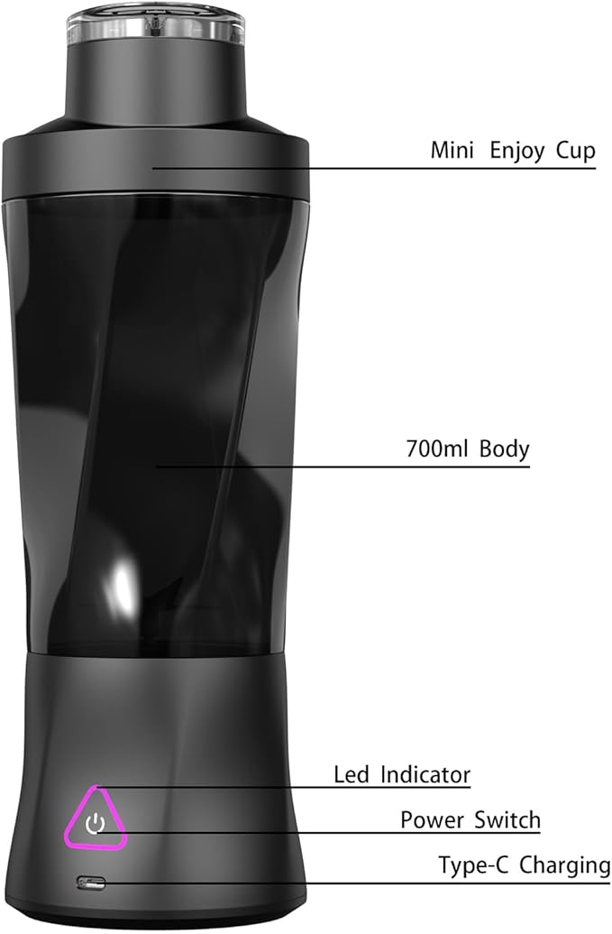 Personal Juice Blender With 24-Ounce Capacity Portable Mixing Cup USB Rechargeable Smoothie Maker BPA-Free With Leak-Proof Lid Suitable For Travel Fitness Camping And Home Use (Dark green)