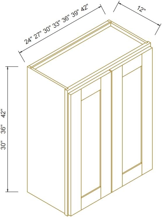 Wall-Mounted Cabinet – Solid Wood Shaker Style Medicine Cabinet with Adjustable Shelves & Soft-Close Doors for Bathroom, Kitchen, and Office Storage (Jade Green, 24" W x 12" D x 36" H)