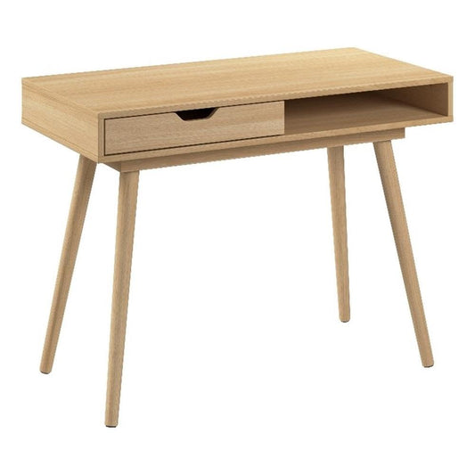 Bush Furniture Nora 40W Writing Desk in Natural Oak | Computer Table for Home Office Workspace or Entryway