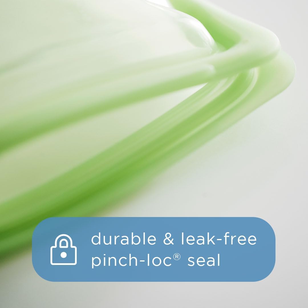 Stasher Premium Silicone Reusable Food Storage Half Gallon Bag, Green, Microwave, Sous Vide, Dishwasher, Oven and Freezer Safe, BPA Free, Leak-free, Eco-friendly, 64 Oz