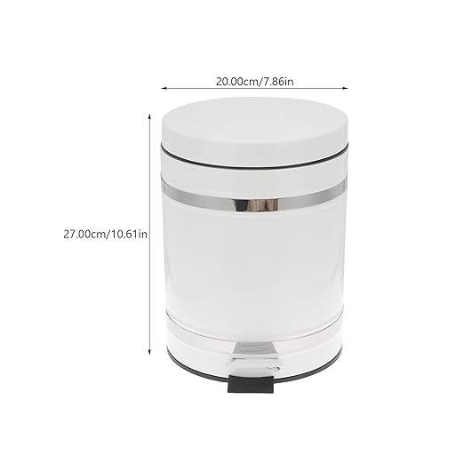 Roman Pattern Round Step Trash Can with Lid, 12l Foot Pedal Garbage Bin for Home Bathroom Kitchen, Steel Wastebasket with Covered Lid for Office and Bedroom Use