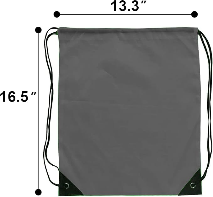 Drawstring Backpack Bulk 70Pcs String Backpack Drawstring Bags Cinch Bag Sackpack for Men Women Gym(Grey)