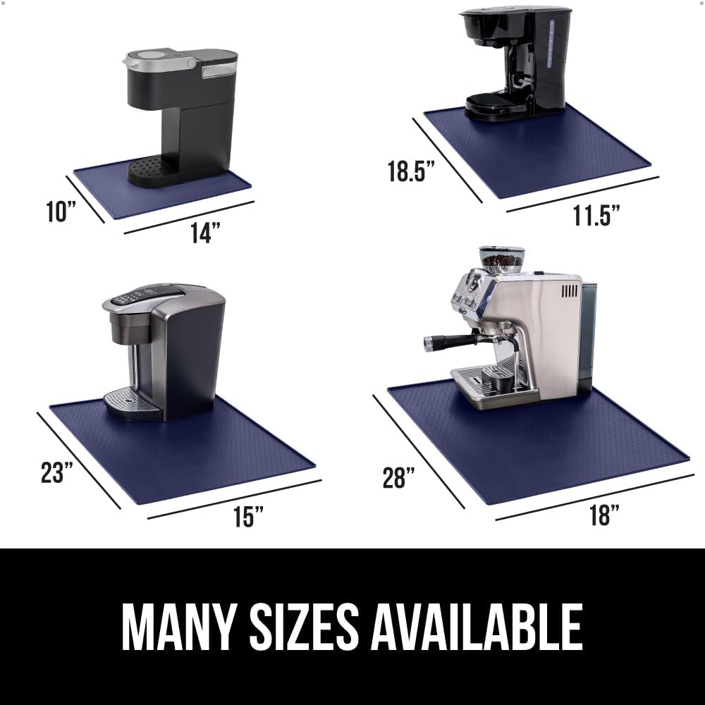 GORILLA GRIP Silicone Coffee Mat, Espresso Drink Bar Station Accessories, Waterproof Heat-Resistant Dish Drying Mats, Stay in Place on Kitchen Counter, Home Kitchen Decor Essentials, 11.5x18.5, Navy