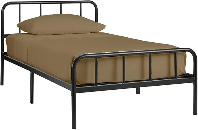 4-PC Fitted Sheet 30x80, 100% Cotton - Perfect for Narrow Twin/RV Bunk/Camping Cot/Guest Bed, Fits Upto 4-8" Deep Mattress - Taupe Solid