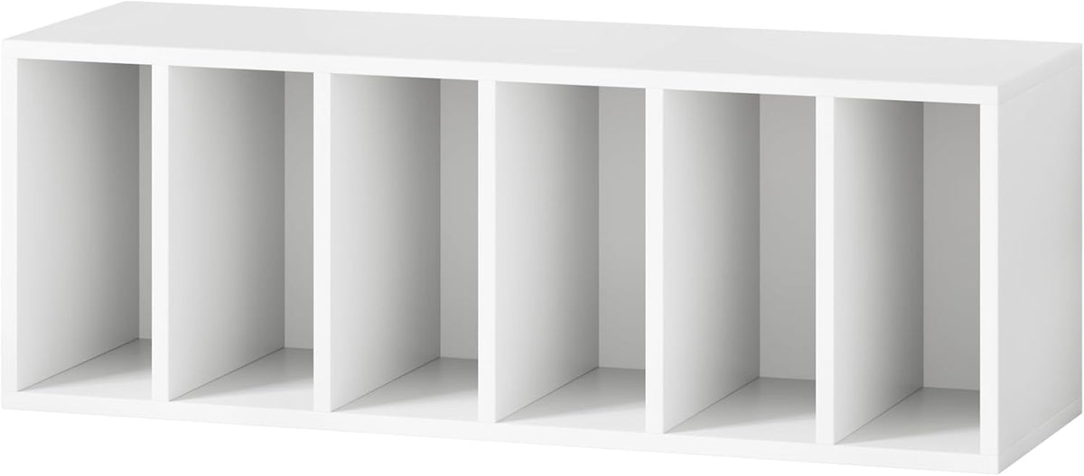 IOTXY DIY Modular Cube Bookcase - CubeXY Customizable Stackable Expandable Basic Shelving Units, 6-Cube Wooden Open Bookshelf with Removable Shelves for Books Organizer, White