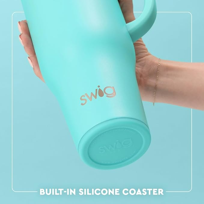 Swig Life 40oz Mega Mug, 40 oz Tumbler with Handle and Straw, Cup Holder Friendly, Dishwasher Safe, Extra Large Insulated Tumbler, Stainless Steel (Disco Cowgirl)