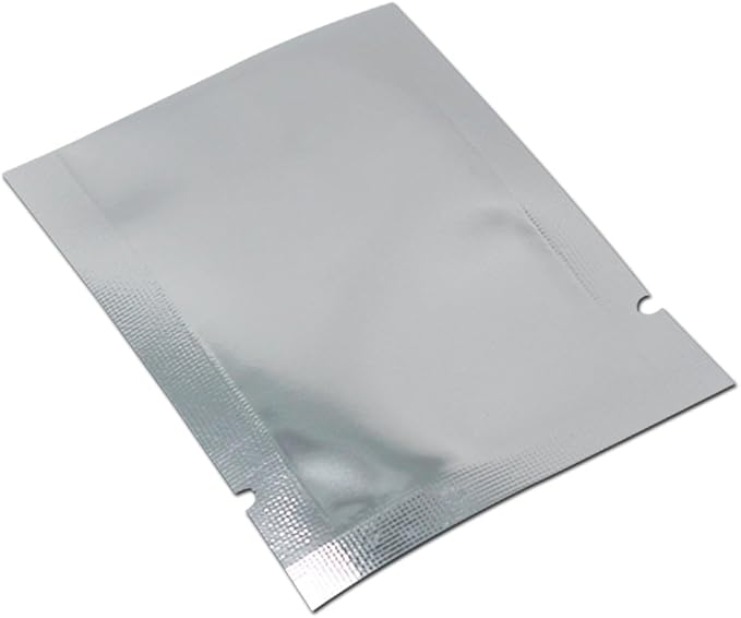1000 Pcs Silver Aluminum Foil Pouch Heat Seal Front Window Plastic Mini Open Top Flat Vacuum Packaging Mylar Bag Food Small Sample Mylar Storage with Tear Notch 6x9cm(2.3x3.5 inch)