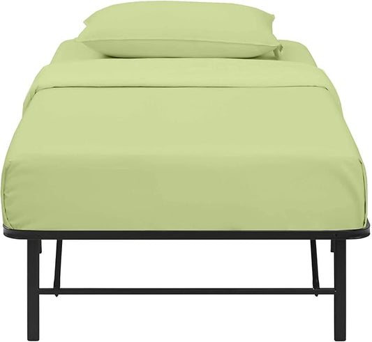 4 PC Cot Sheets 30x75, 100% Cotton Fitted Cot Sheet- Perfect for Narrow Twin/Rv Bunk/Camping Cot/Guest Bed Replacement, Sheets for Cot Bunk Bed-Fits Upto 4-8" Deep Mattress- Sage Solid