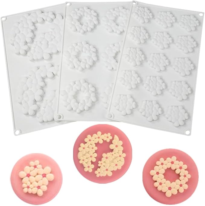 Diy Bubble Cloud Flower Silicone Mold Dessert Cake for Chocolate Tool Decorating Jelly Kitchen Cake Baking Dish Mould Mouss (Cloud Flower N_11.84 X7 X0.32 inch)