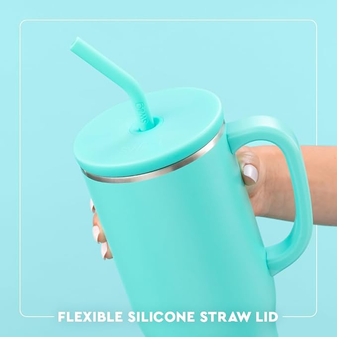 Swig Life 40oz Mega Mug, 40oz Tumbler with Handle and Straw, Extra Large Insulated Tumblers, Cup Holder Friendly Travel Mug (Christmas Plaid)