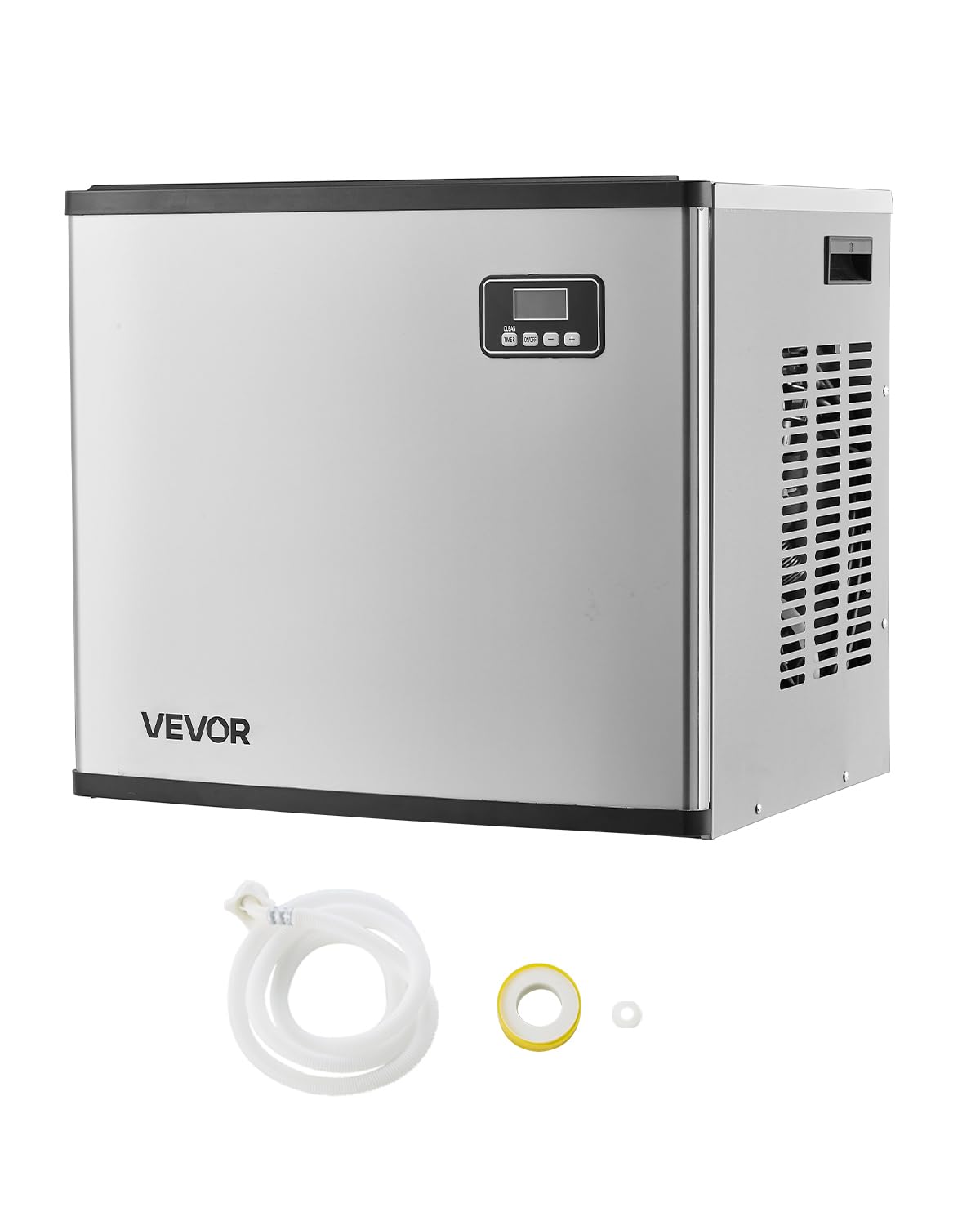 VEVOR Commercial Ice Maker Machine - Head, 400 Lbs/Day Stainless Steel Ice Machine with Self-Cleaning, Scheduled Ice-Making, Adjustable Thickness, Ideal for Restaurant Bar Cafe Hotel - Head Only