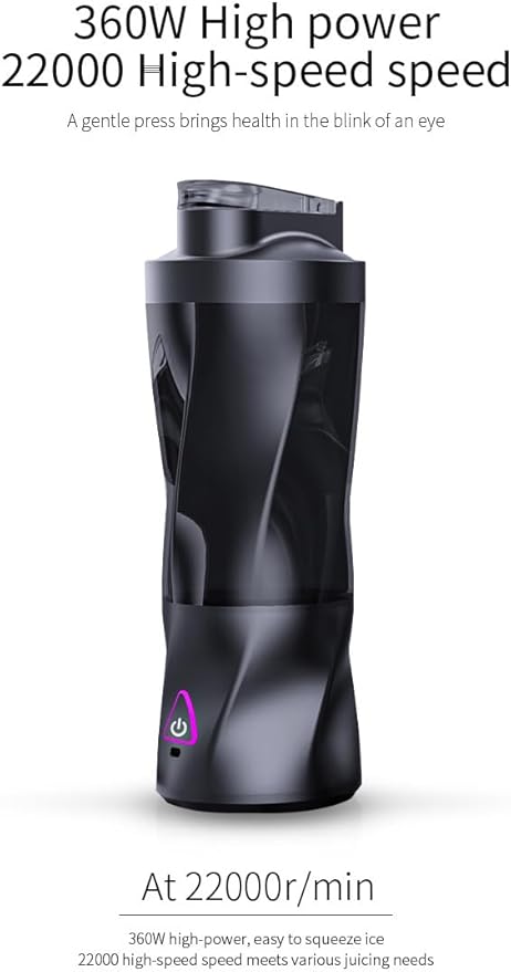 Personal Juice Blender With 24-Ounce Capacity Portable Mixing Cup USB Rechargeable Smoothie Maker BPA-Free With Leak-Proof Lid Suitable For Travel Fitness Camping And Home Use (Black and white)